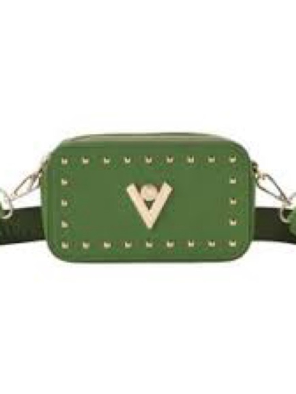 Valentino Orlandi Green Crossbody Camera Bag with Gold V Logo NWT!